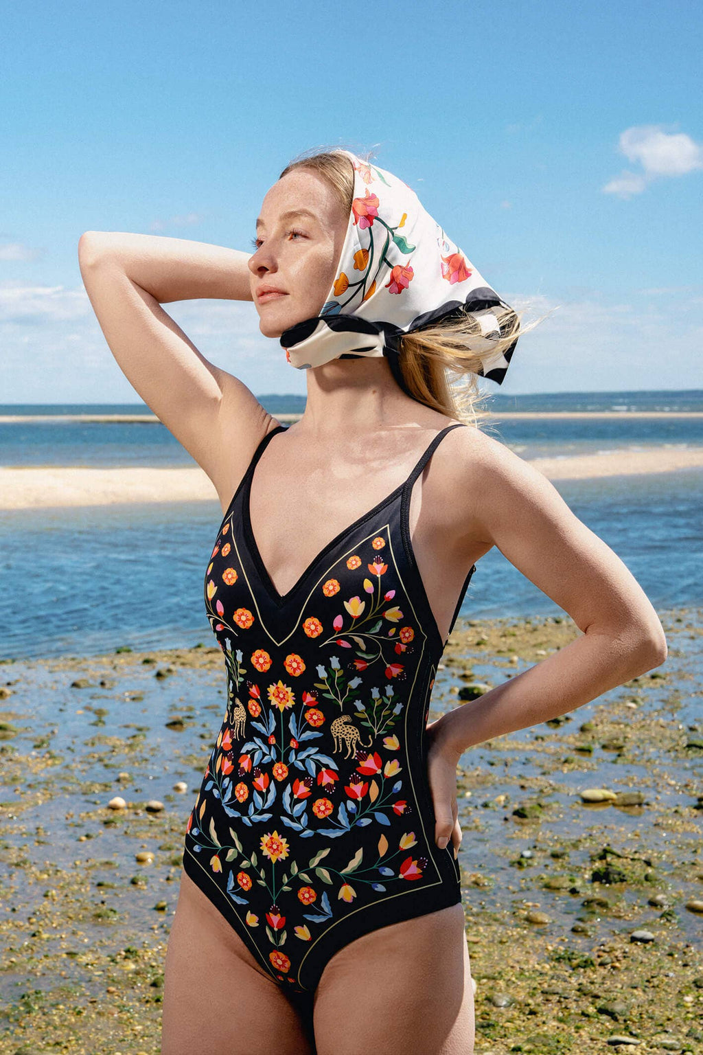Night Imagination Reversible V-Neck One-Piece