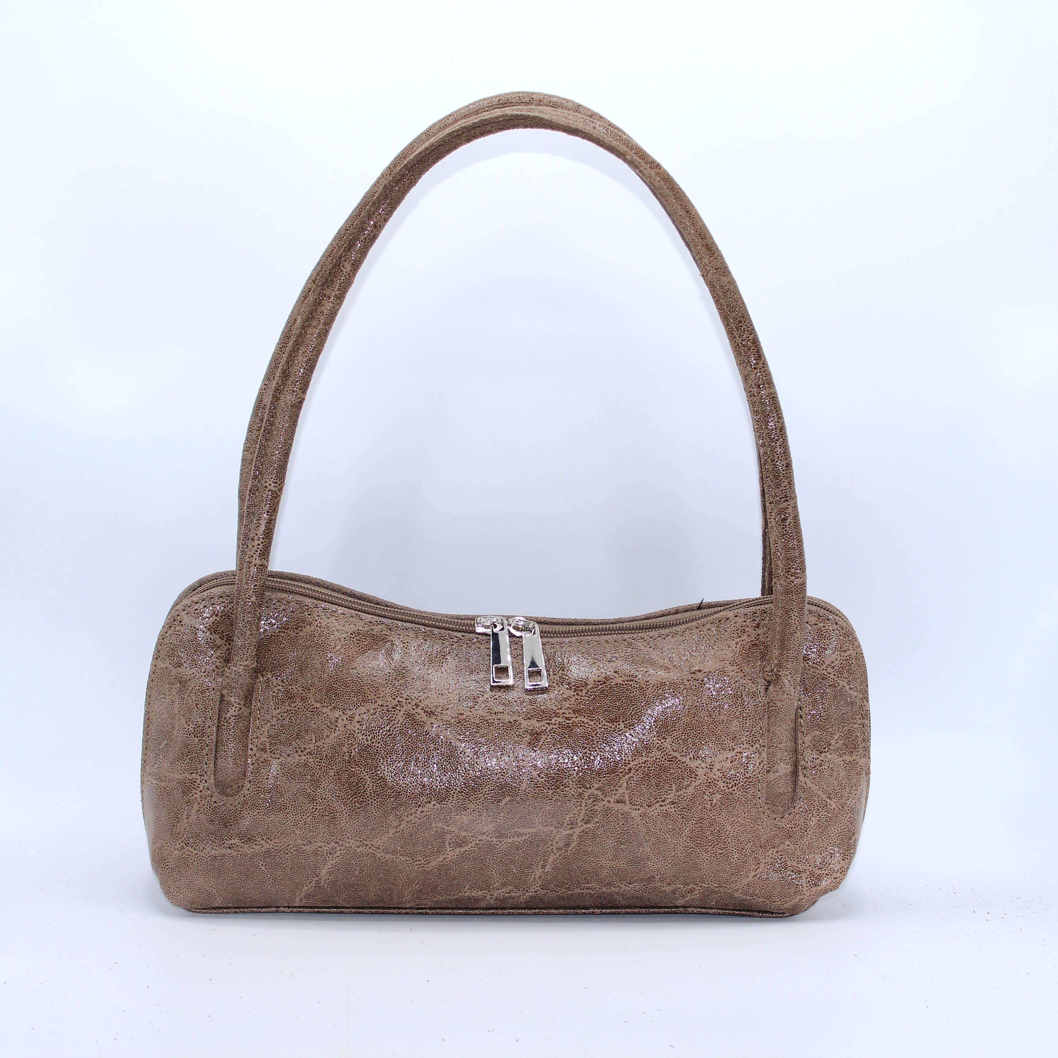 Calf Lather Lizard Pattern Baguette Shoulder Bag