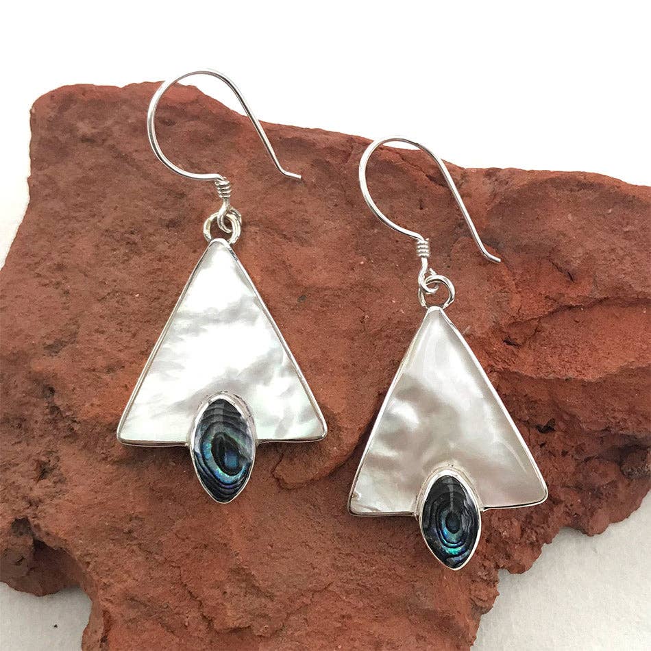 Mother-of-Pearl Triangle Earrings