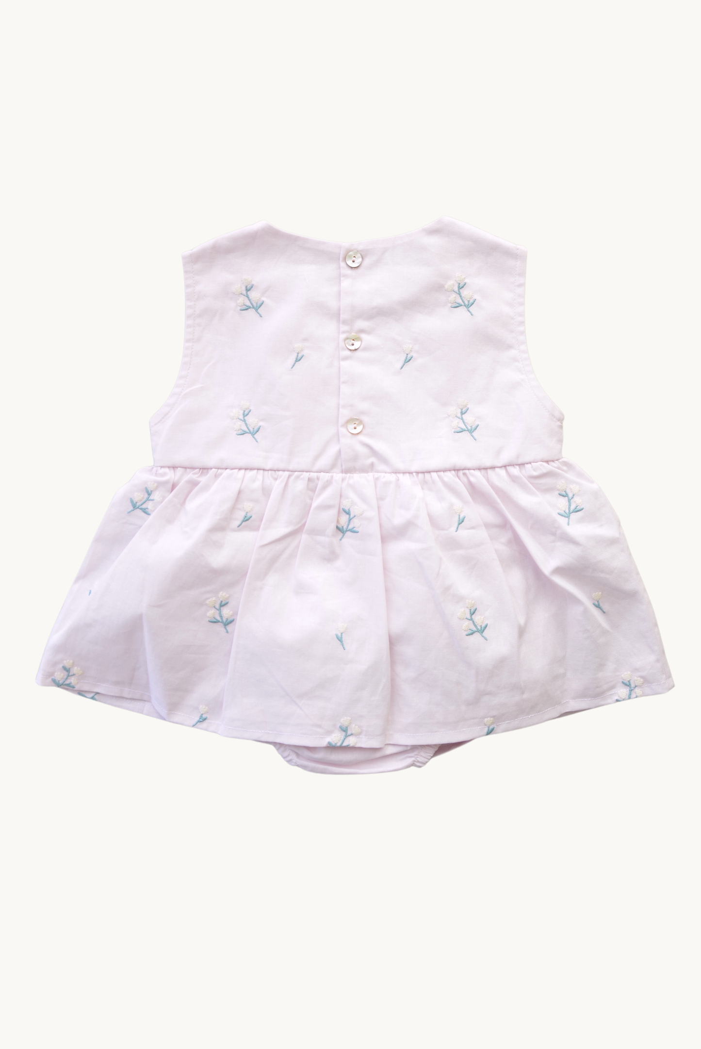 Baby Flower Embroidered Romper 100% Cotton OEKO-TEX