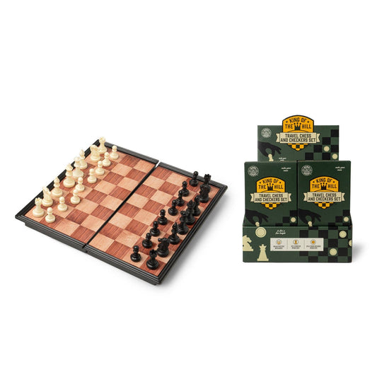 Bunk House King Of The Hill Magnetic Travel Chess & Checker