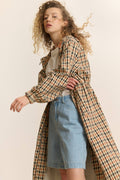 Checkered Trench Coat
