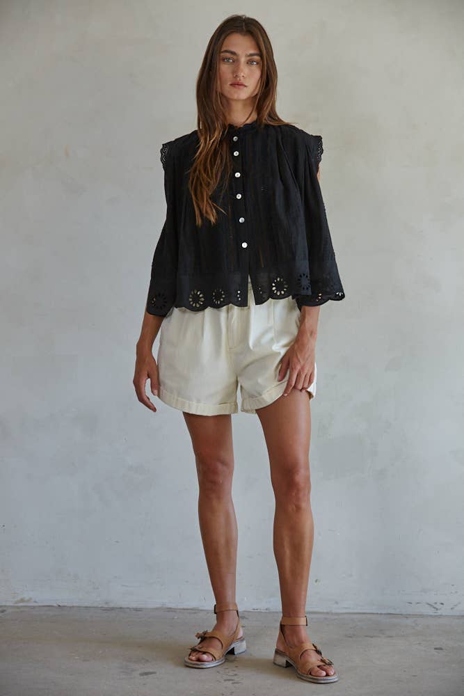 Eyelet Trim Top