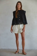 Eyelet Trim Top