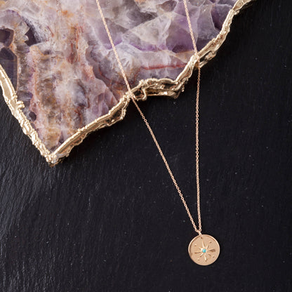 Gold Plated Compass Rose Necklace