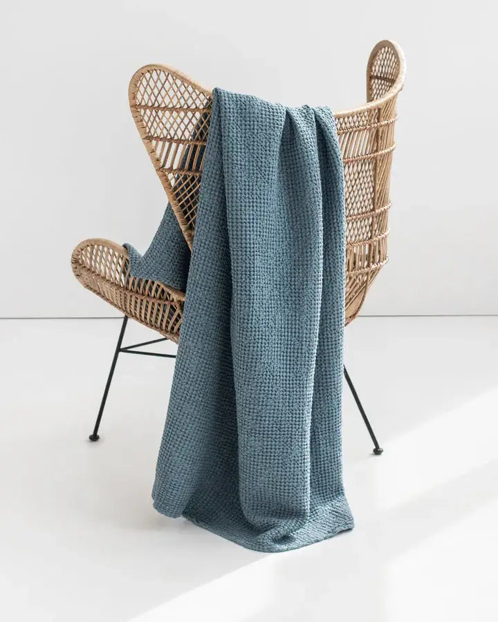 Linen waffle throw