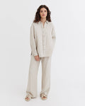 Long-Sleeve Linen Shirt ISLAY in Natural melange