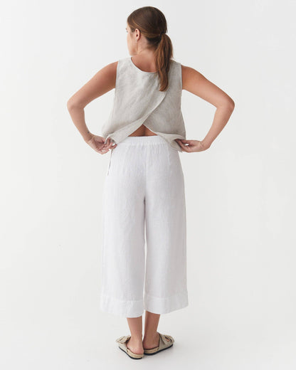 Cropped Linen Pants ISCHIA in White