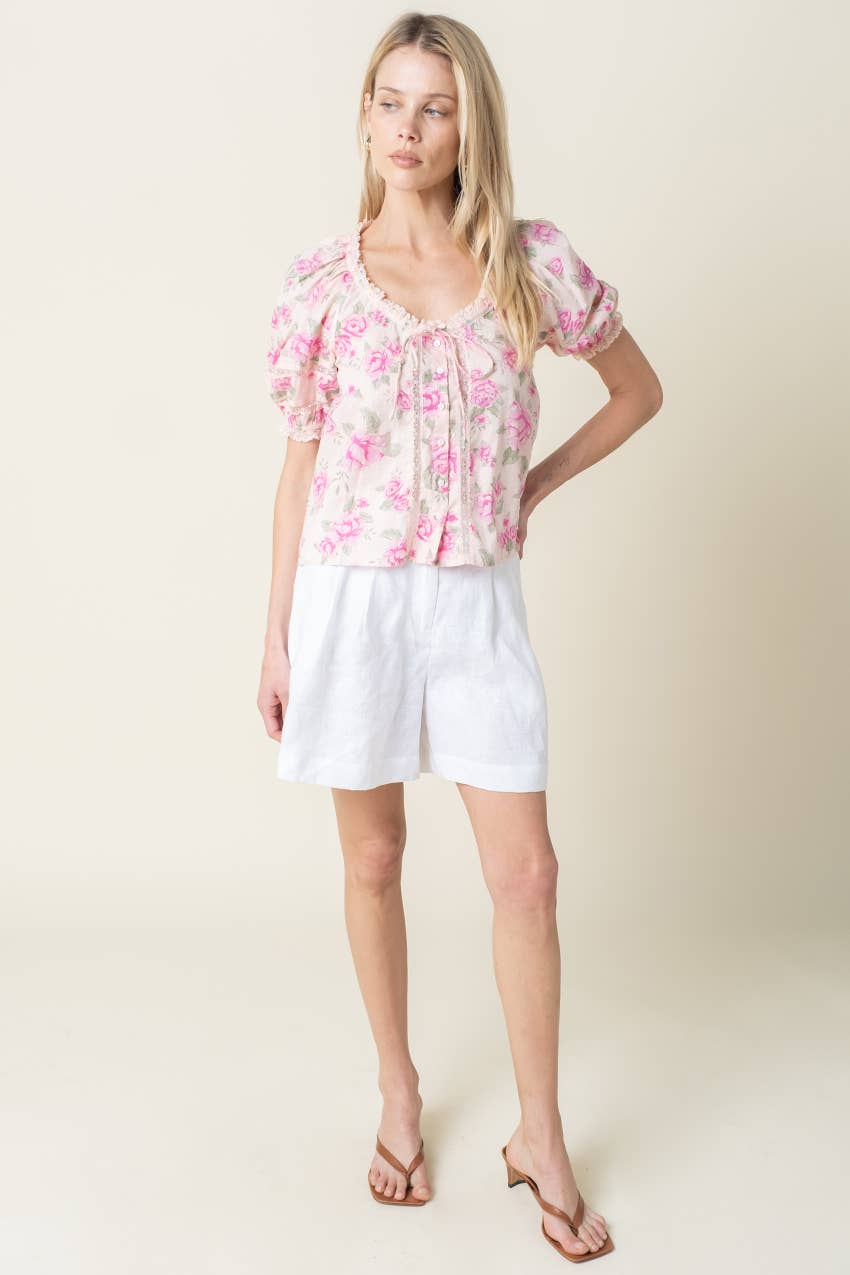 Lami Essential Flow Linen Shorts: Lt Khaki / S