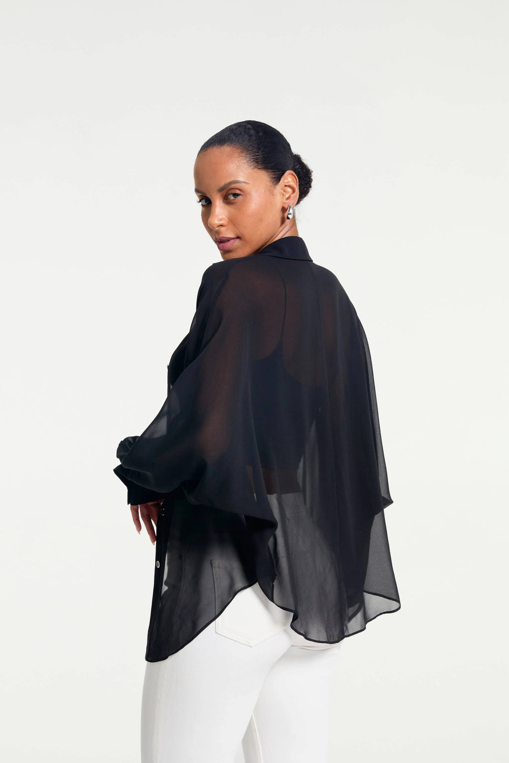 Silk Sheer Oversized Blouse