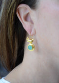 The Bird Earring On Aqua Chalcedony