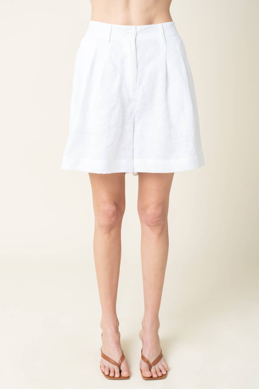 Lami Essential Flow Linen Shorts: Lt Khaki / S
