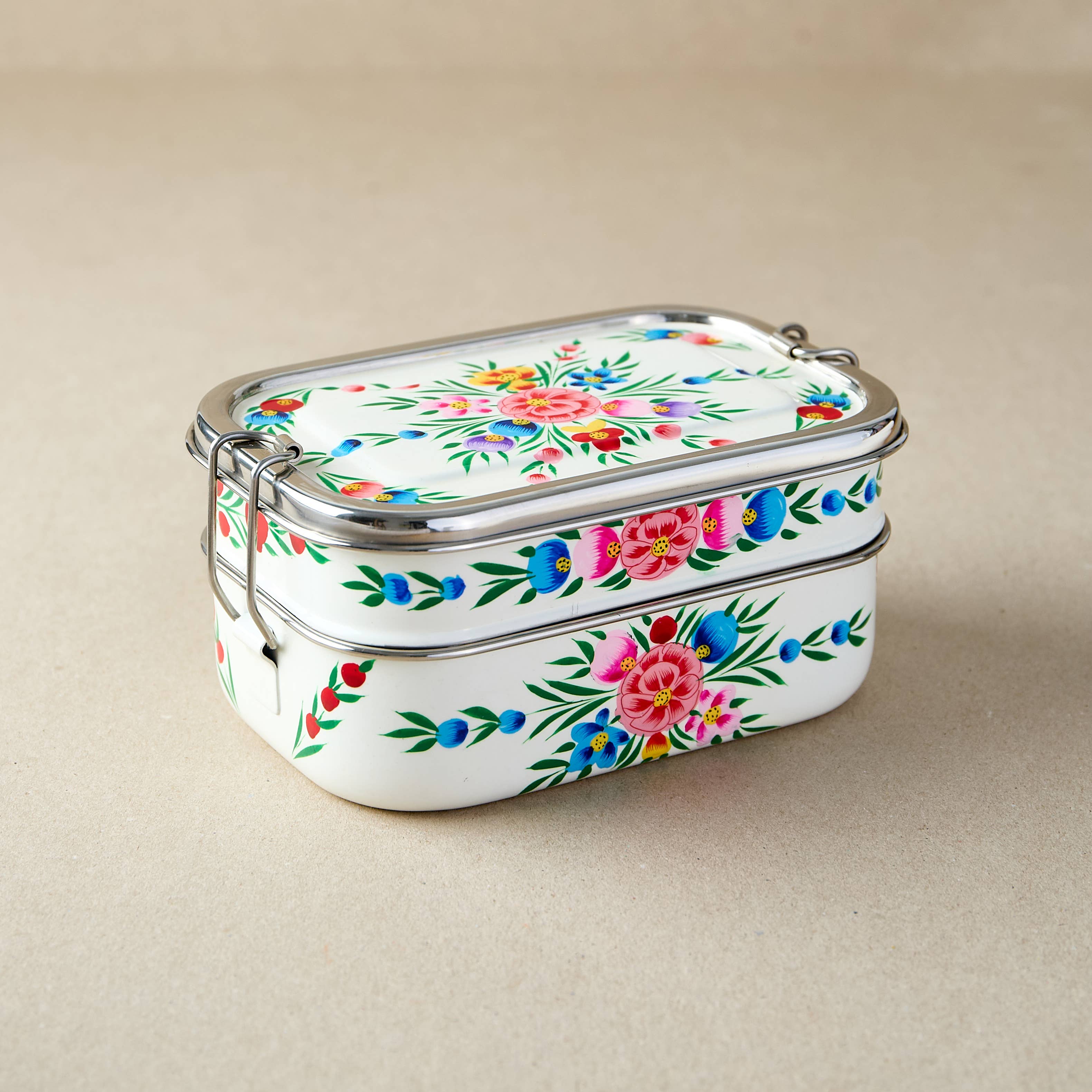 Tiffin-Style Lunchbox | White Garland
