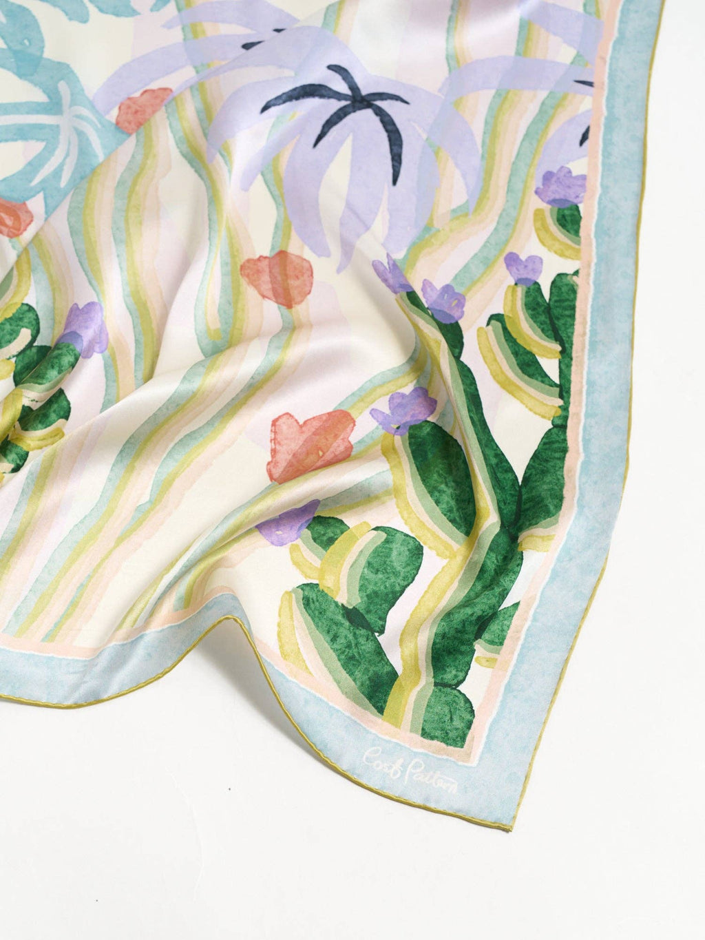 "Ethereal Mirage" Large Silk Scarf  In Pastel