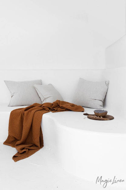 Linen waffle throw