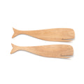 Whale Salad Utensils in Ironwood