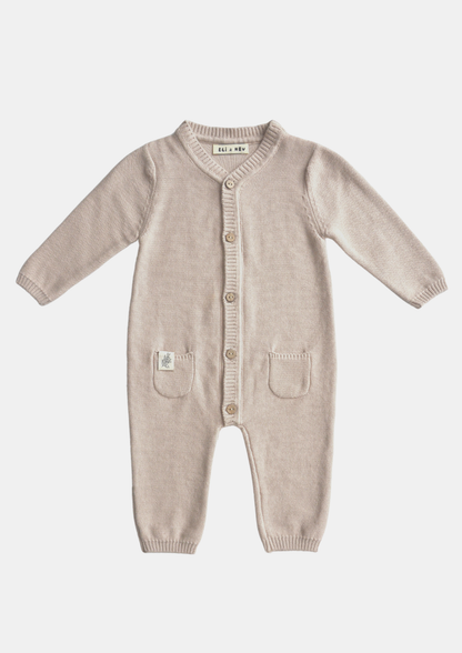 Baby / Kid Beige Knit Jumpsuit 100% Cotton OEKO-TEX