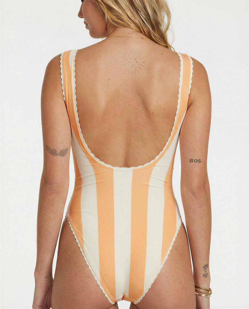 Cabana Stripe One-Piece in Orange Pop