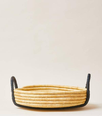 Contrast Handle Raffia Tray