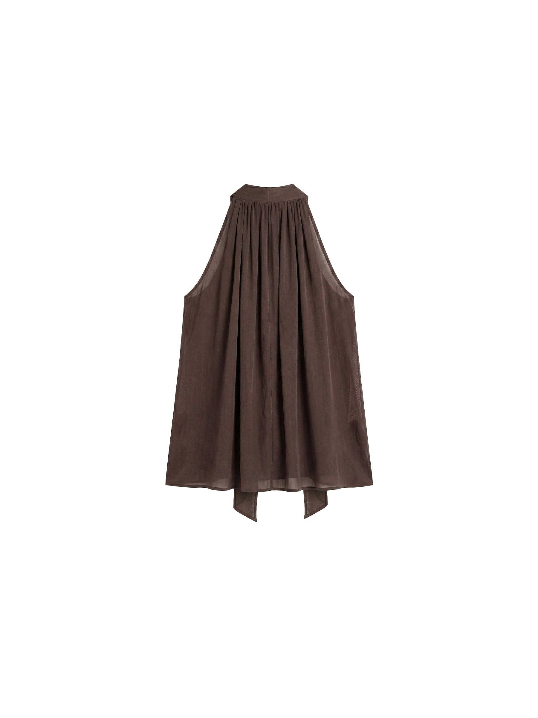 Halter Neck Keyhole Sleeveless Blouse