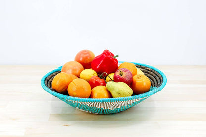 African Wall Basket / Bowl, sweet grass, multi-color