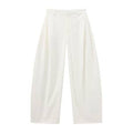 Wide-Leg Tapered Tailored Trousers