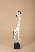 Small White Jacaranda Giraffe with Rainbow Polka Dots