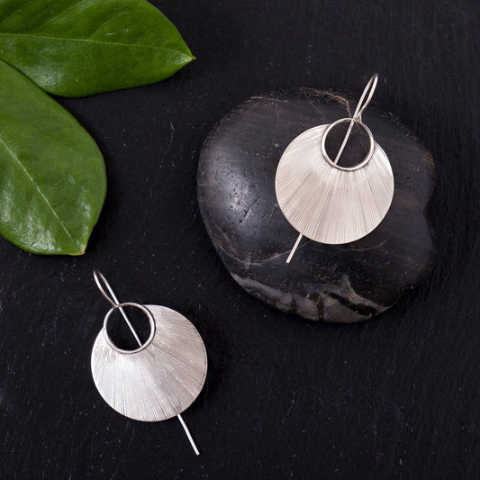 Sterling Silver Etched Petal Earring