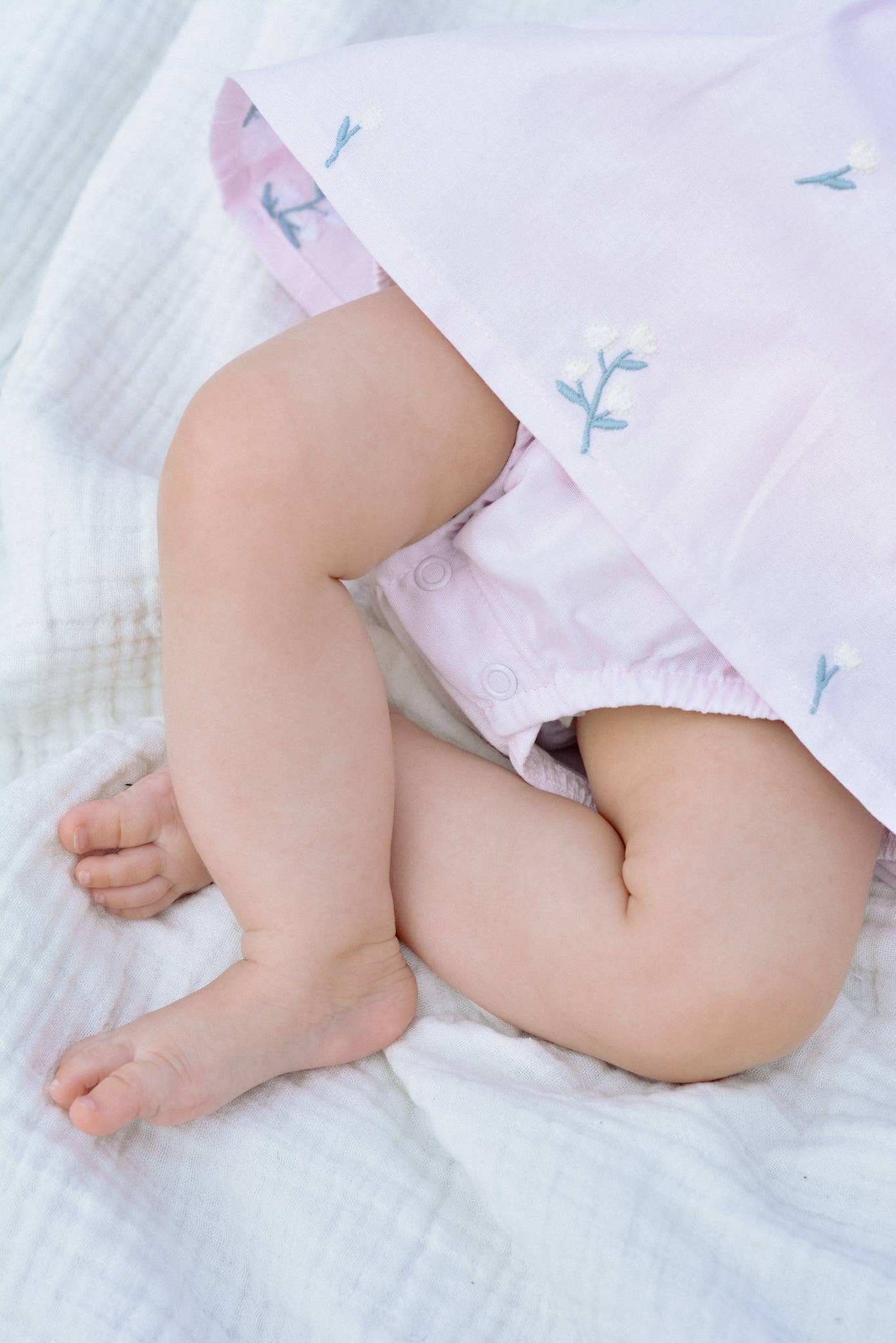 Baby Flower Embroidered Romper 100% Cotton OEKO-TEX