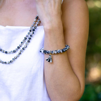 Aasha Monochrome Stackable Tassel Kantha Handcraft Bracelet