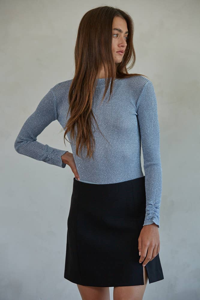 Knit Ribbed Sweater Bodysuit