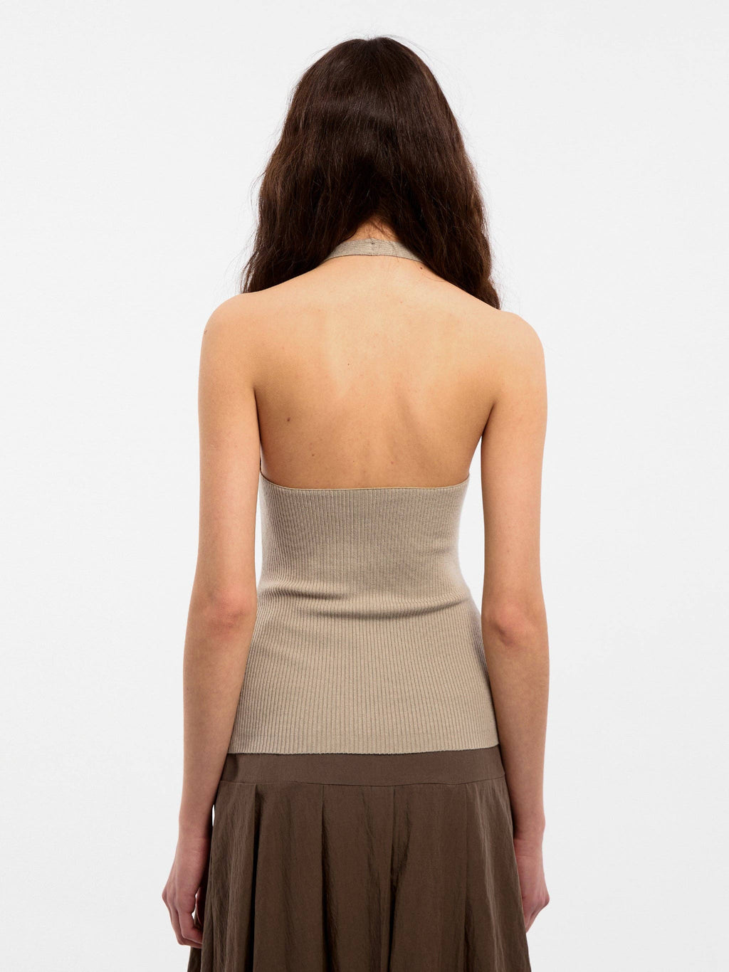 CUBIC Wool Blend Knit Halter Neck Top