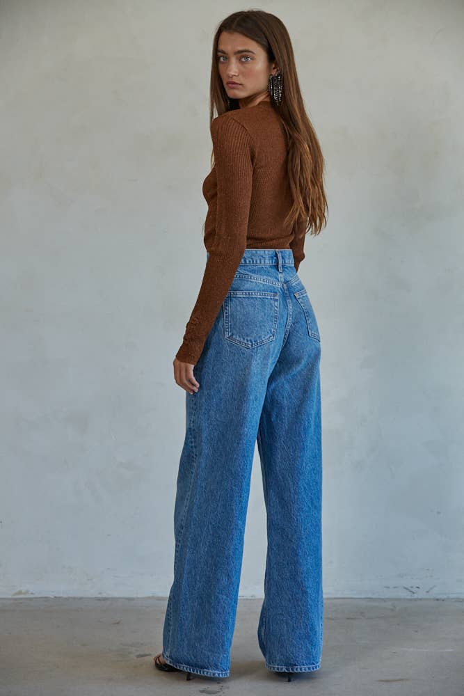 Knit Ribbed Sweater Bodysuit