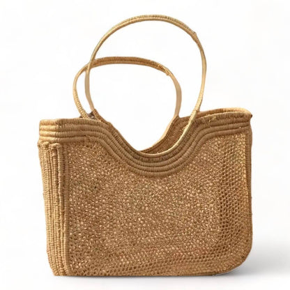 Handmade Raffia Bag with Comfortable Handle