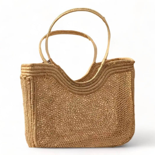Handmade Raffia Bag with Comfortable Handle