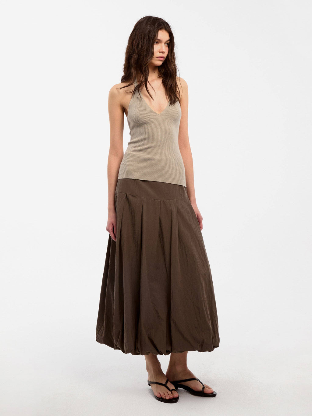 CUBIC Wool Blend Knit Halter Neck Top
