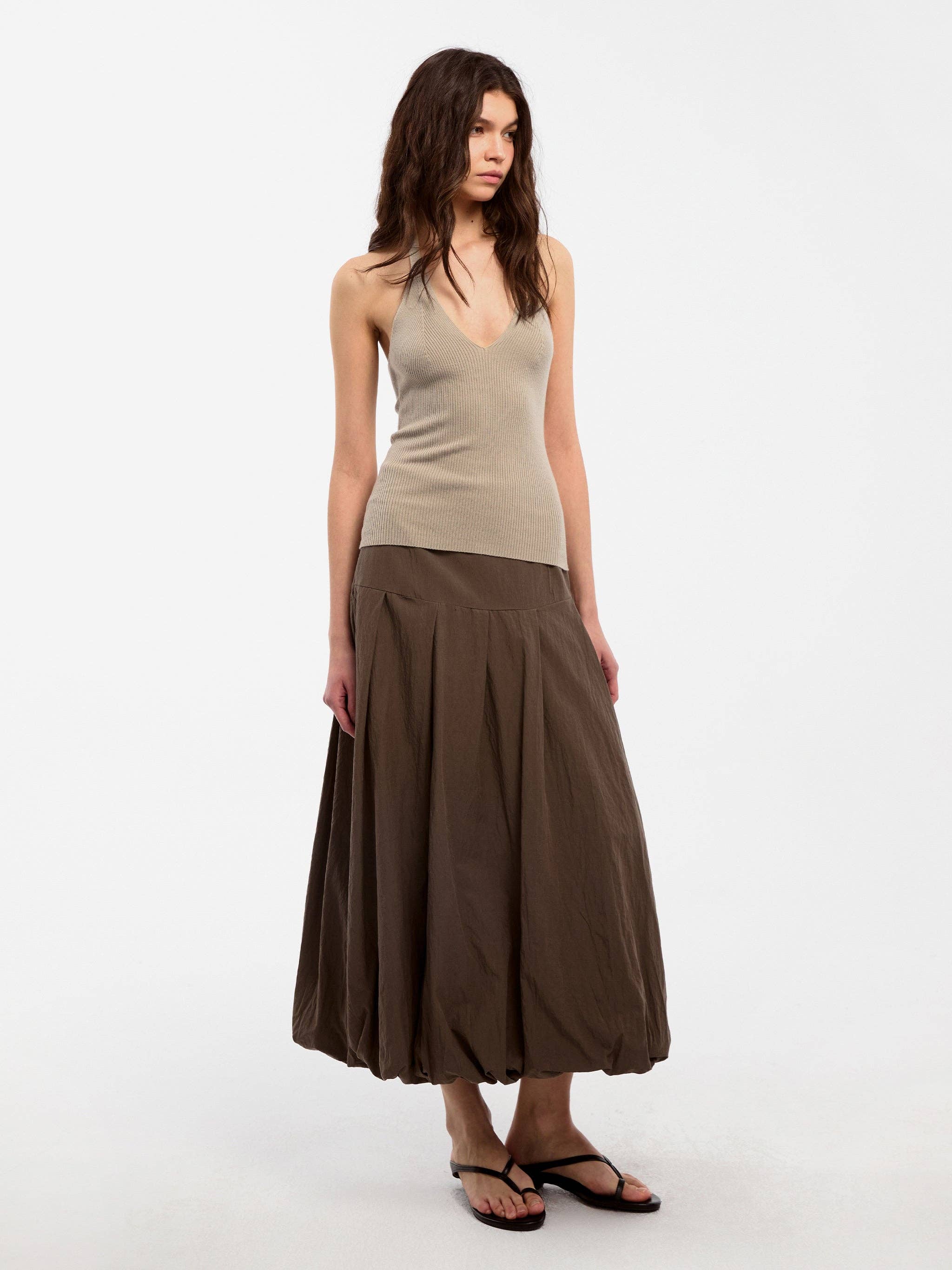 CUBIC Wool Blend Knit Halter Neck Top
