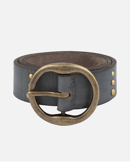 Dion | Round Buckle Leather Studded Belt