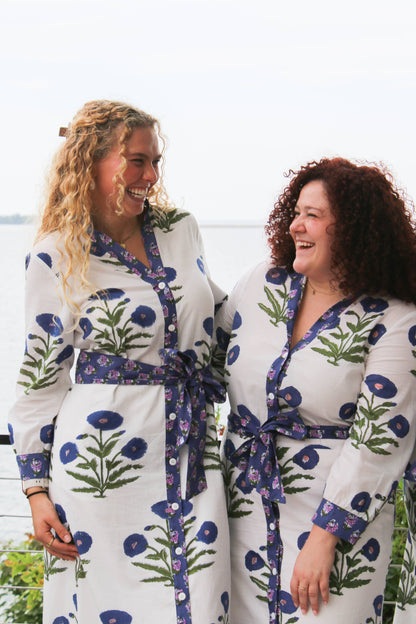 Daphne Long sleeved block printed dress - made in the USA