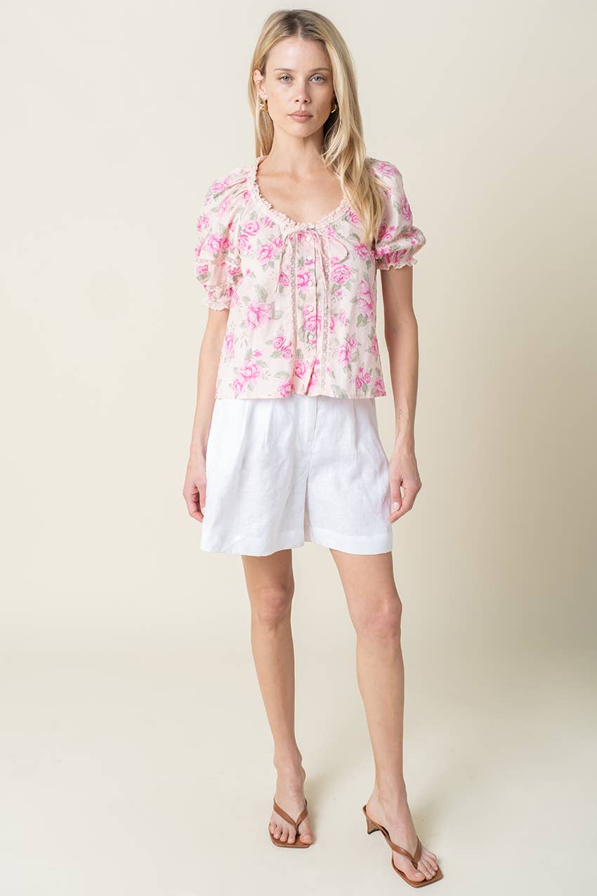 Lami Essential Flow Linen Shorts: Lt Khaki / S