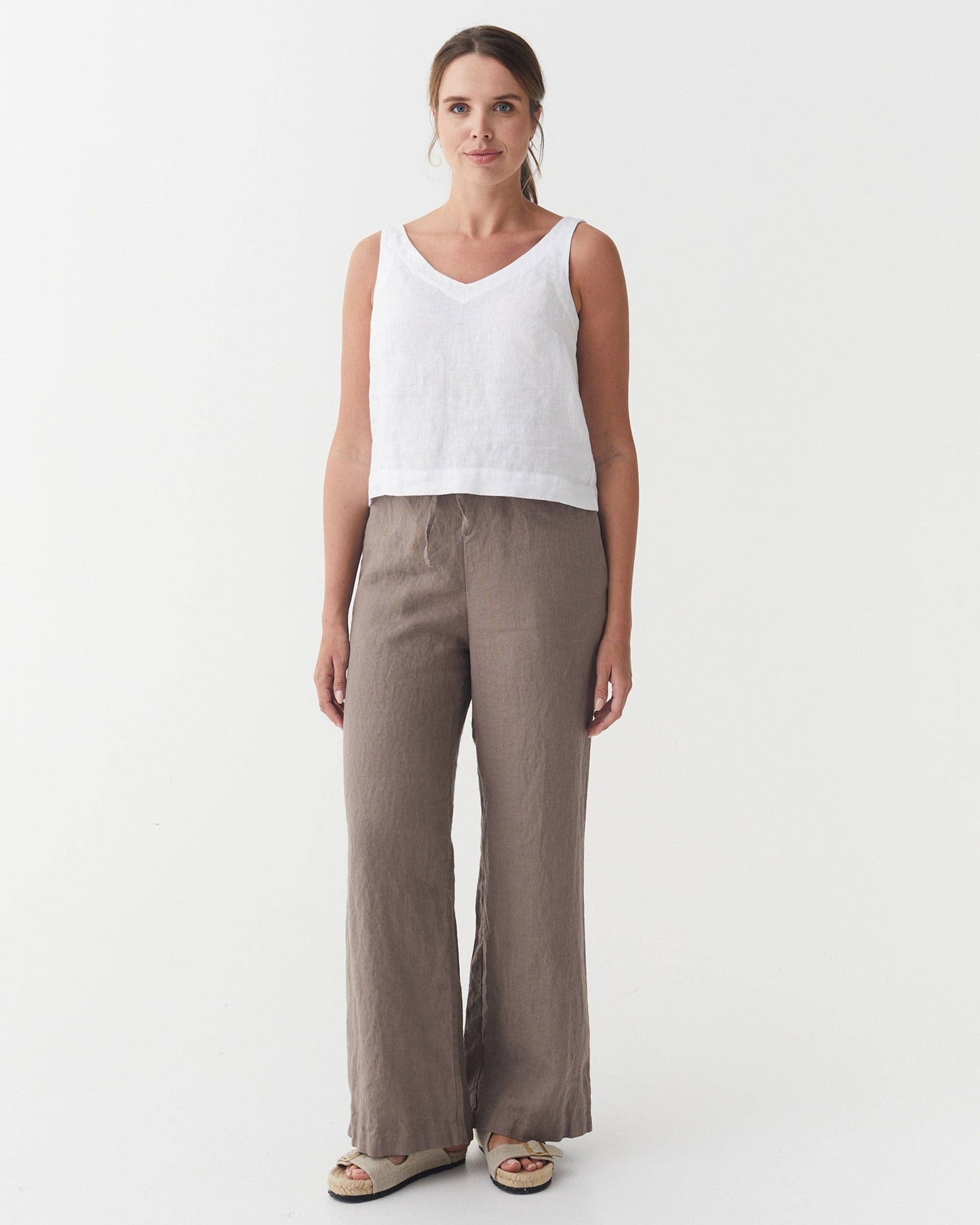Linen Pants PEMBA in Deep taupe