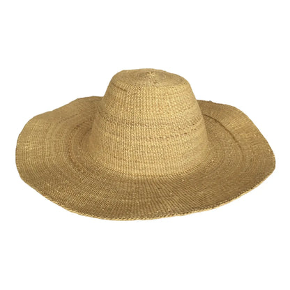 African Straw Sun Hat, Solid color