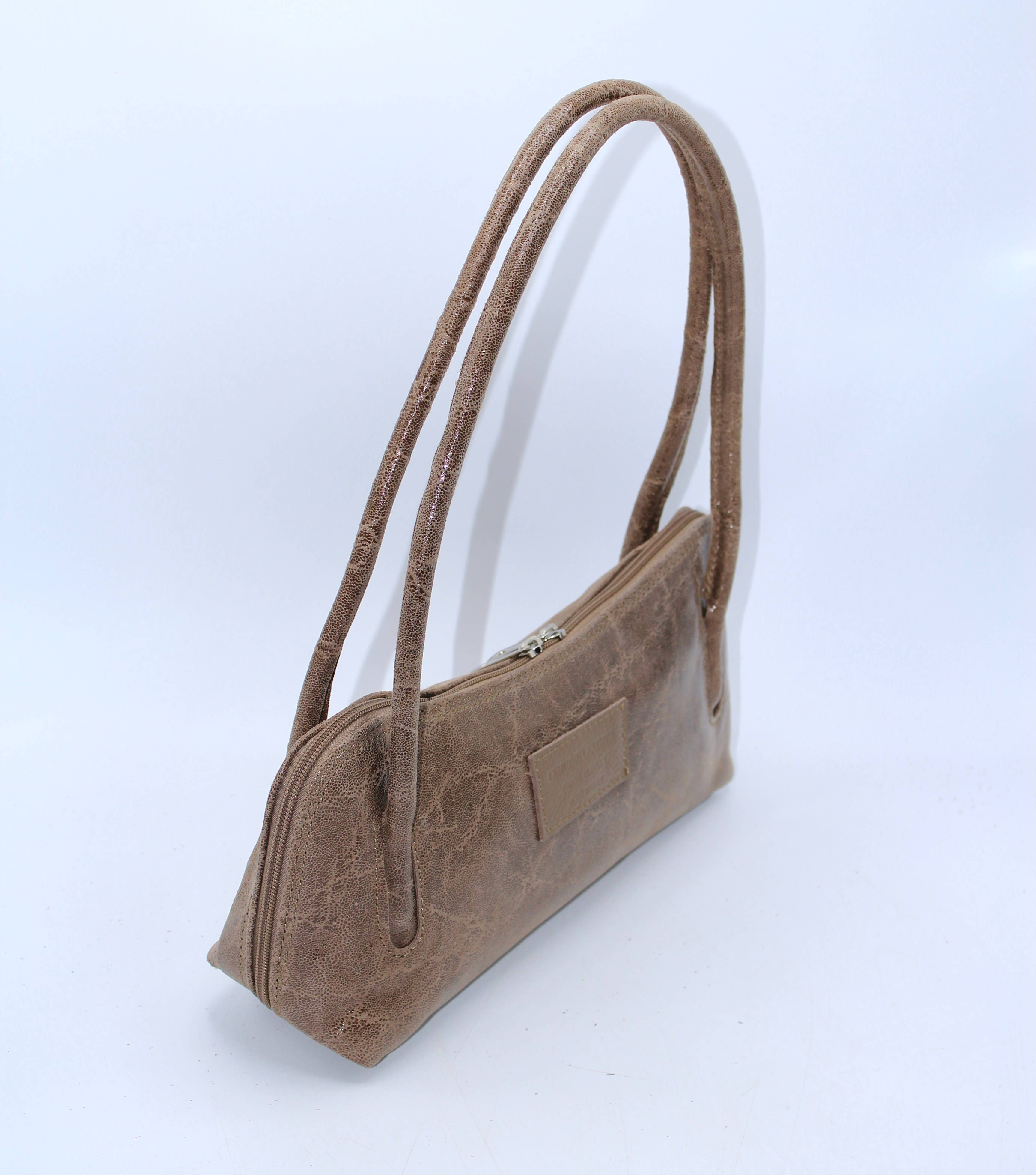 Calf Lather Lizard Pattern Baguette Shoulder Bag