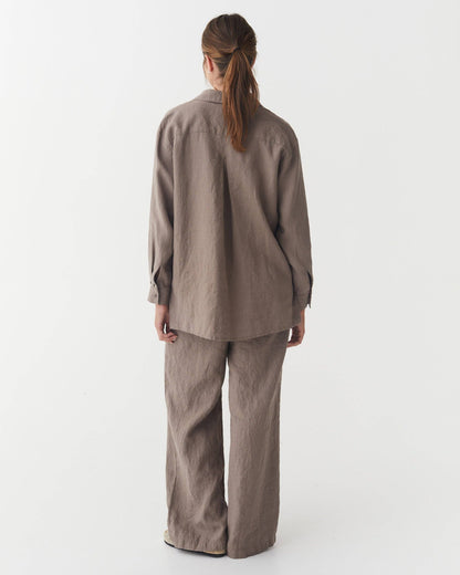 Linen Pants PEMBA in Deep taupe