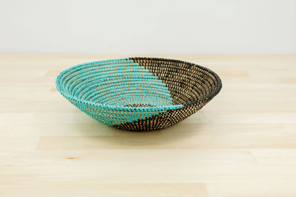 African Wall Basket / Bowl, sweet grass, multi-color