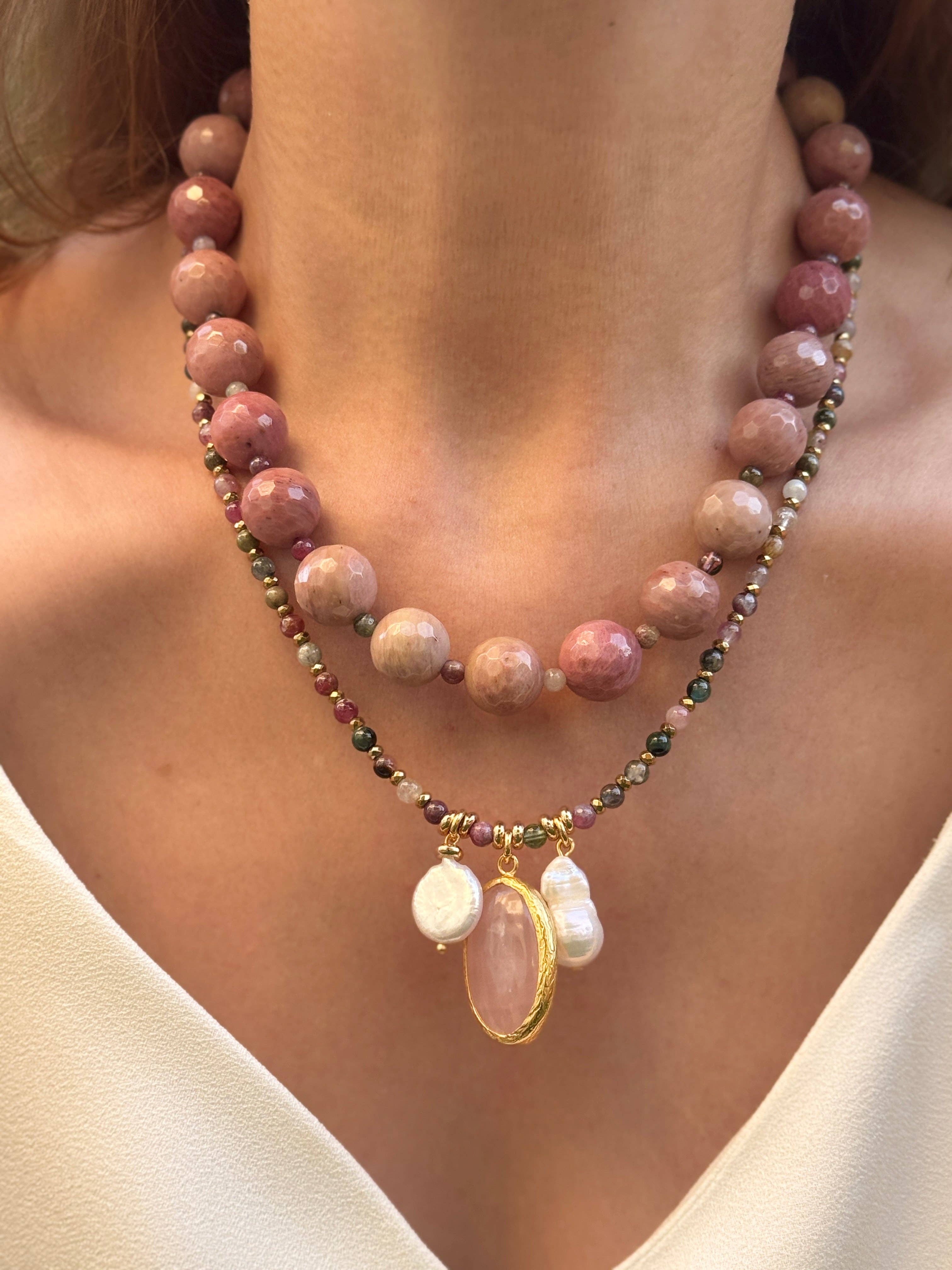 Tourmaline Rhodonite Necklace