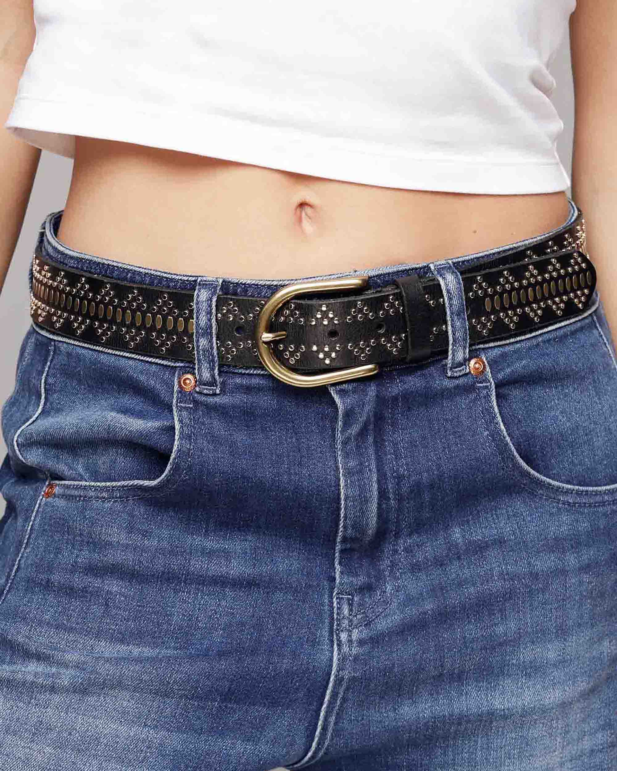 Elora | Leather Studded Belt