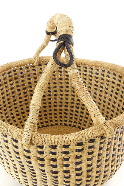 Midnight and Natural Checkered Bolga Basket