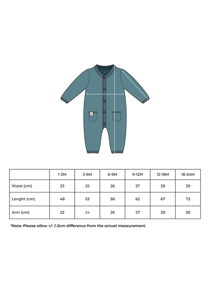 Baby Knitted Blue Jumpsuit 100% Cotton OEKO-TEX