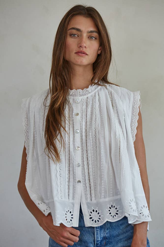 Eyelet Trim Top